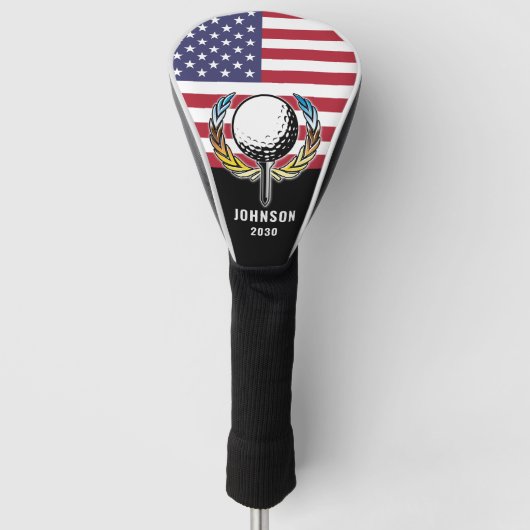 Minimalistisch Elegant American Flag Golf Design Golfheadcover (Voorkant)