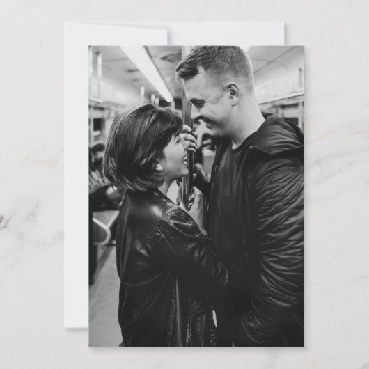 Minimalistisch elegant art Deco Foto roze grijs Save The Date (Achterkant)