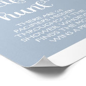 Minimalistisch Elegant Baby shower Blauwe Fopspeen Poster (Hoek)