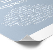 Minimalistisch Elegant Baby shower Blauwe Luier Ra Poster (Hoek)