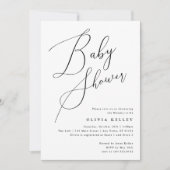 Minimalistisch elegant Baby shower zwart-wit Kaart (Voorkant)