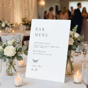 Minimalistisch Elegant Bar Menu Trouwbord Reclamebord Met Voetstuk