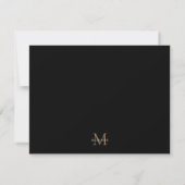 Minimalistisch Elegant Basic zwart-gouden monogram Notitiekaartje (Achterkant)