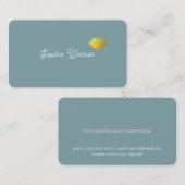 Minimalistisch Elegant Beauty Gold Lips Dusty Blue Visitekaartje (Voorkant / Achterkant)