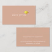 Minimalistisch Elegant Beauty Gold Lips Dusty Roos Visitekaartje (Voorkant / Achterkant)