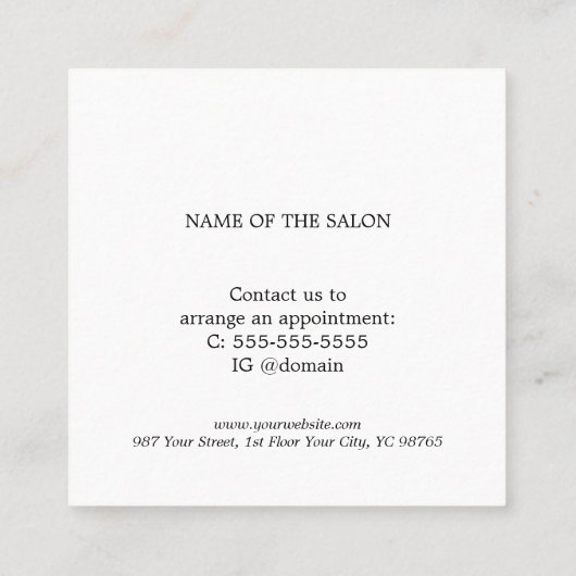 Minimalistisch Elegant Beauty Salon Coupon (Achterkant)