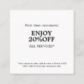 Minimalistisch Elegant Beauty Salon Coupon (Voorkant)