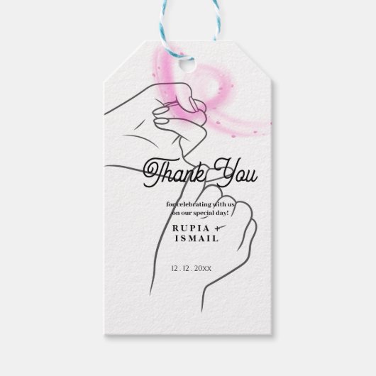 Minimalistisch Elegant Bedank Geschenk Cadeaulabel (Voorkant)