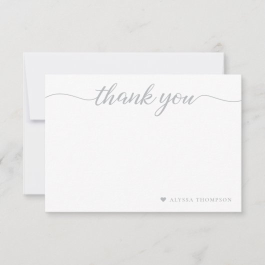 Minimalistisch Elegant Bedankt Script Gepersonalis Notitiekaartje (Voorkant)