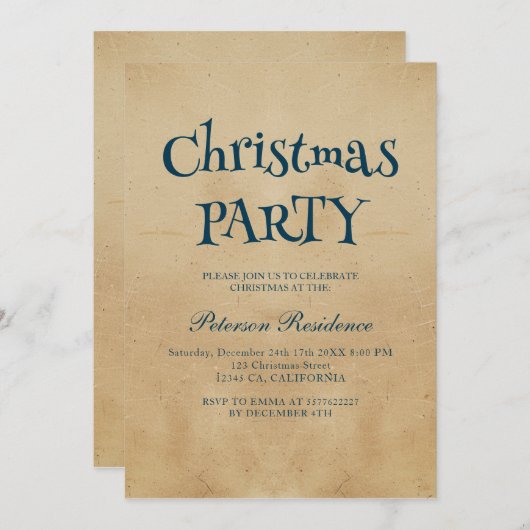 Minimalistisch Elegant Beige Kerstfeest Kaart (Voorkant / Achterkant)