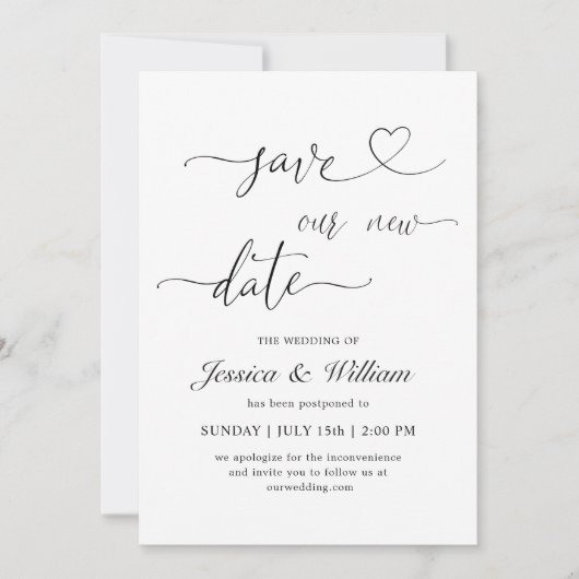 Minimalistisch Elegant Bewaar onze nieuwe Datum Ui Kaart (Voorkant)