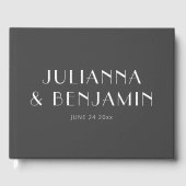 Minimalistisch Elegant Black and White Wedding Gastenboek (Voorkant)