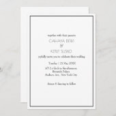 Minimalistisch Elegant Black and White Wedding Kaart (Voorkant / Achterkant)