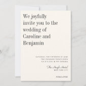 Minimalistisch Elegant Black en White Modern Weddi Kaart (Voorkant)