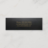 Minimalistisch Elegant Black Gold Chef Pet Caterin Mini Visitekaartje (Achterkant)