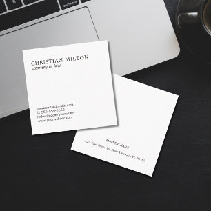 Minimalistisch Elegant Black White Attorney Vierkante Visitekaartje