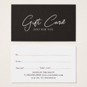 Minimalistisch Elegant Black White Beauty Salon Visitekaartje (Voorkant /achterkant)