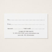 Minimalistisch Elegant Black White Beauty Salon Visitekaartje (Achterkant)