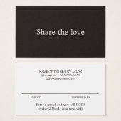 Minimalistisch Elegant Black White Beauty Salon Visitekaartje (Voorkant /achterkant)