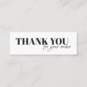 Minimalistisch Elegant Black White Hartelijk dank Mini Visitekaartje (Voorkant)