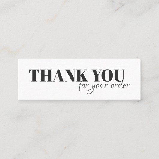 Minimalistisch Elegant Black White Hartelijk dank Mini Visitekaartje (Voorkant)