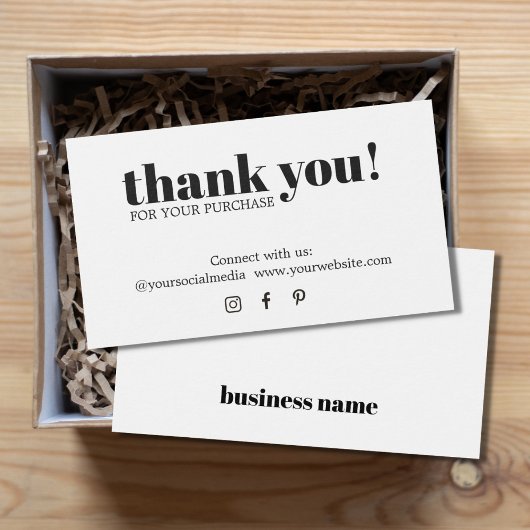 Minimalistisch Elegant Black White Hartelijk dank Visitekaartje