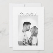 Minimalistisch Elegant Black & White Photo Wedding Kaart (Achterkant)