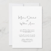 Minimalistisch Elegant Black & White Wedding Kaart (Voorkant)
