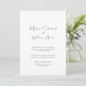 Minimalistisch Elegant Black & White Wedding Kaart (Staand voorkant)