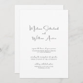 Minimalistisch Elegant Black & White Wedding Kaart (Voorkant / Achterkant)