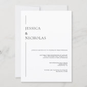 Minimalistisch Elegant Black & White Wedding Kaart (Voorkant)