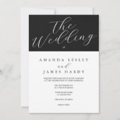 Minimalistisch Elegant Black & White Wedding Kaart (Voorkant)