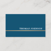 Minimalistisch Elegant Blauw Faux Gold Line Advoca Visitekaartje (Voorkant)