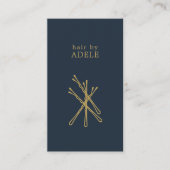 Minimalistisch Elegant Blauw Gouden Spelden Haar S Visitekaartje (Voorkant)