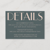 Minimalistisch elegant Blauwgroen en dubbelzinnig  Informatiekaartje (Voorkant)