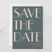Minimalistisch elegant Blauwgroen en dubbelzinnig  Save The Date (Voorkant)