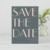 Minimalistisch elegant Blauwgroen en dubbelzinnig  Save The Date (Staand voorkant)