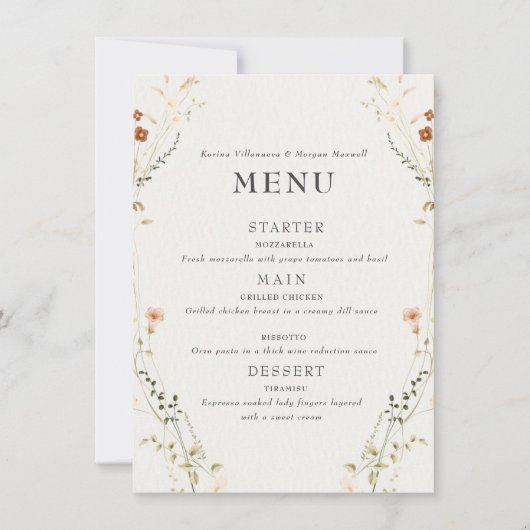 Minimalistisch Elegant Bloemen Uitnodiging voor he (Voorkant)