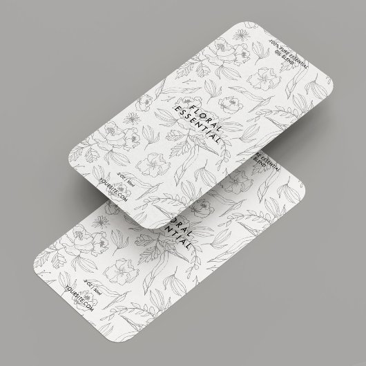 Minimalistisch Elegant Bloemen Zwart Wit Modern Etiket