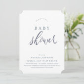 Minimalistisch Elegant Blue Boy Baby shower Kaart (Staand voorkant)