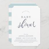 Minimalistisch Elegant Blue Boy Baby shower Kaart (Voorkant / Achterkant)