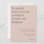 Minimalistisch Elegant Blush Gray Photo Weddenscha Kaart (Voorkant)