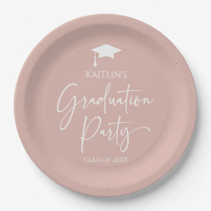 Minimalistisch Elegant Blush Pink Graduation Party Papieren Bordje
