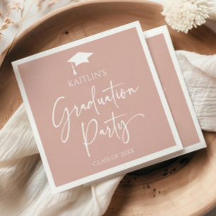 Minimalistisch Elegant Blush Pink Graduation Party Servet