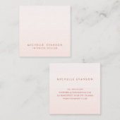 Minimalistisch Elegant Blush Pink Professional Vierkante Visitekaartje (Voorkant / Achterkant)