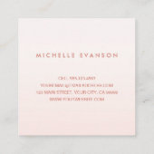Minimalistisch Elegant Blush Pink Professional Vierkante Visitekaartje (Achterkant)