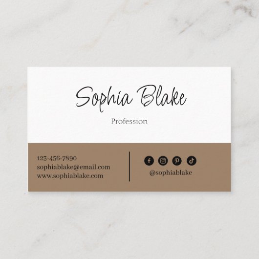 Minimalistisch Elegant Boho - Custom Professional Visitekaartje (Achterkant)