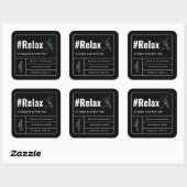 Minimalistisch Elegant Boho Zwart & Wit Kaars Labe Vierkante Sticker (Vel)