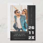 Minimalistisch Elegant Bold Font White Black Weddi Save The Date (Voorkant)