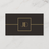 Minimalistisch Elegant Bold Monogram Grijs Goud Visitekaartje (Voorkant)